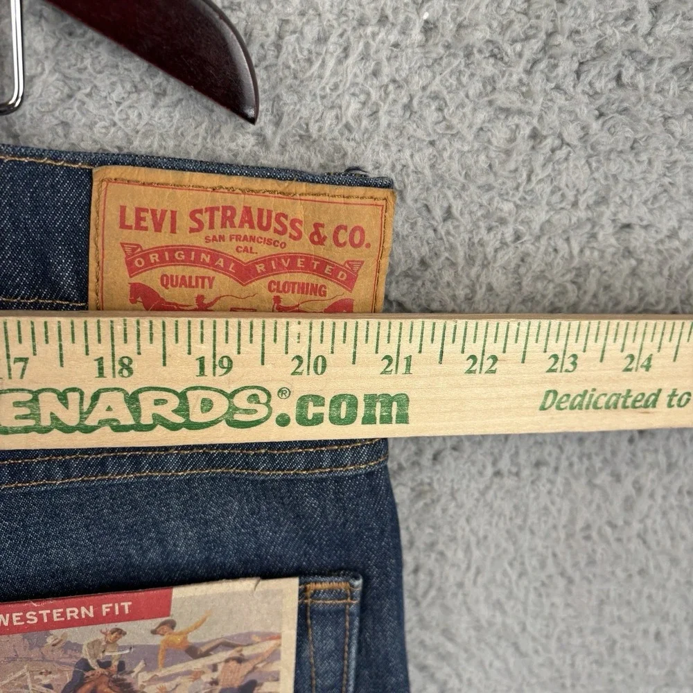 NEW Levis Western FIT Jeans Mens 40x29 Blue Medium Wash Stretch Straight Leg